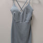 Windsor Light Blue Glitter Crossback Strap Mini Dress