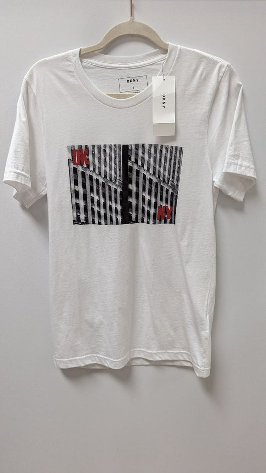 DKNY White Short-Sleeve Architectural Graphic Tee