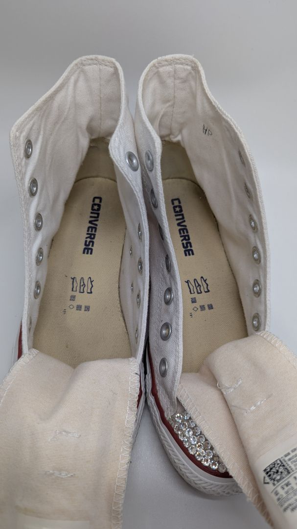 Converse All Star White High-Top Rhinestone Sneakers