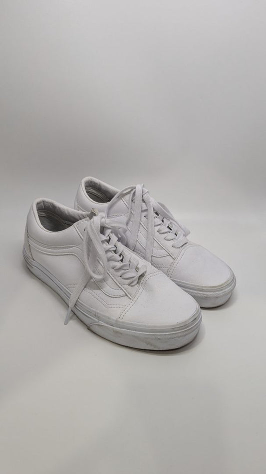 Vans All-White Old Skool Classic Tumble Leather Sneakers
