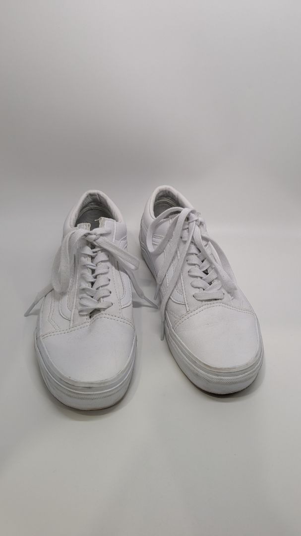 Vans All-White Old Skool Classic Tumble Leather Sneakers