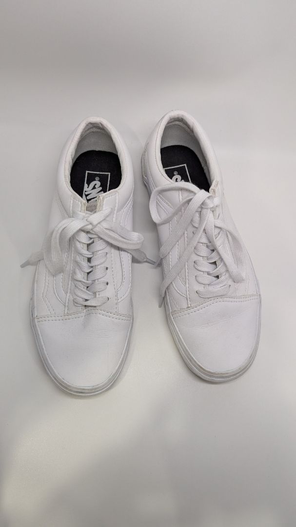 Vans All-White Old Skool Classic Tumble Leather Sneakers