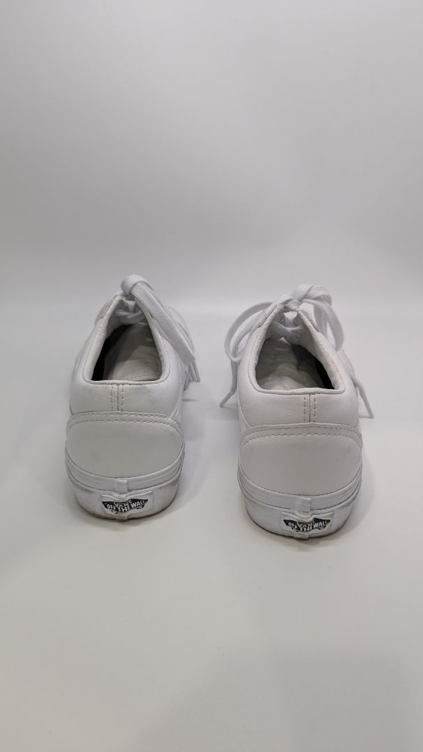Vans All-White Old Skool Classic Tumble Leather Sneakers