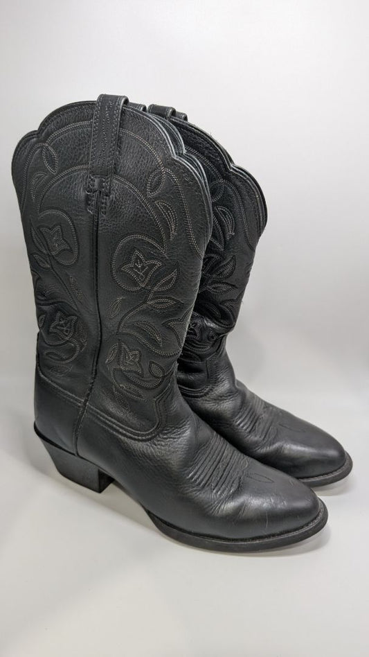Ariat Women's Black Deertan Heritage R Toe Western Boots