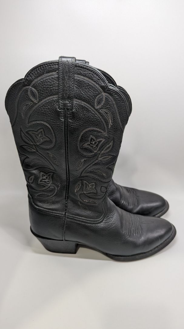 Ariat Women's Black Deertan Heritage R Toe Western Boots