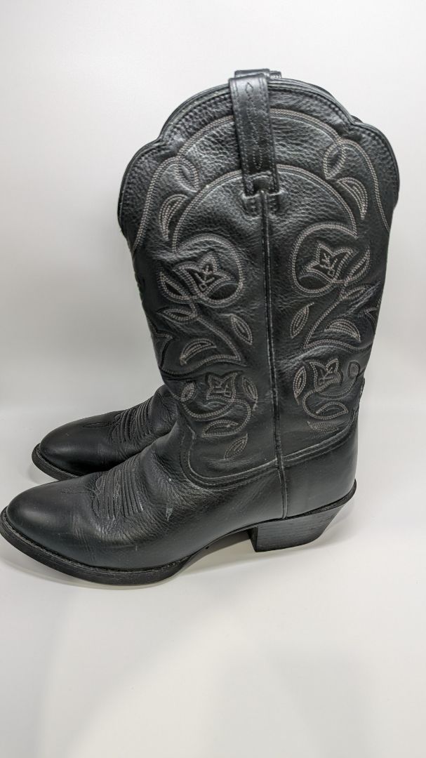Ariat Women's Black Deertan Heritage R Toe Western Boots
