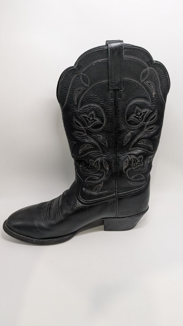 Ariat Women's Black Deertan Heritage R Toe Western Boots