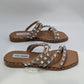 Steve Madden Tan Skyler Silver Studded Sandals