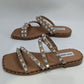 Steve Madden Tan Skyler Silver Studded Sandals