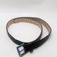 Steve Madden Black/Iridescent Faux-Leather Belt with Buckle