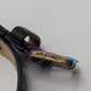 Steve Madden Black/Iridescent Faux-Leather Belt with Buckle