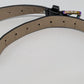 Steve Madden Black/Iridescent Faux-Leather Belt with Buckle