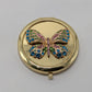 Gold-Tone Gemstone Butterfly Compact Mirror