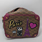 Karl Lagerfeld Paris Brown/Deep Pink Graphic Crossbody Bag