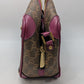 Karl Lagerfeld Paris Brown/Deep Pink Graphic Crossbody Bag