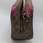 Karl Lagerfeld Paris Brown/Deep Pink Graphic Crossbody Bag