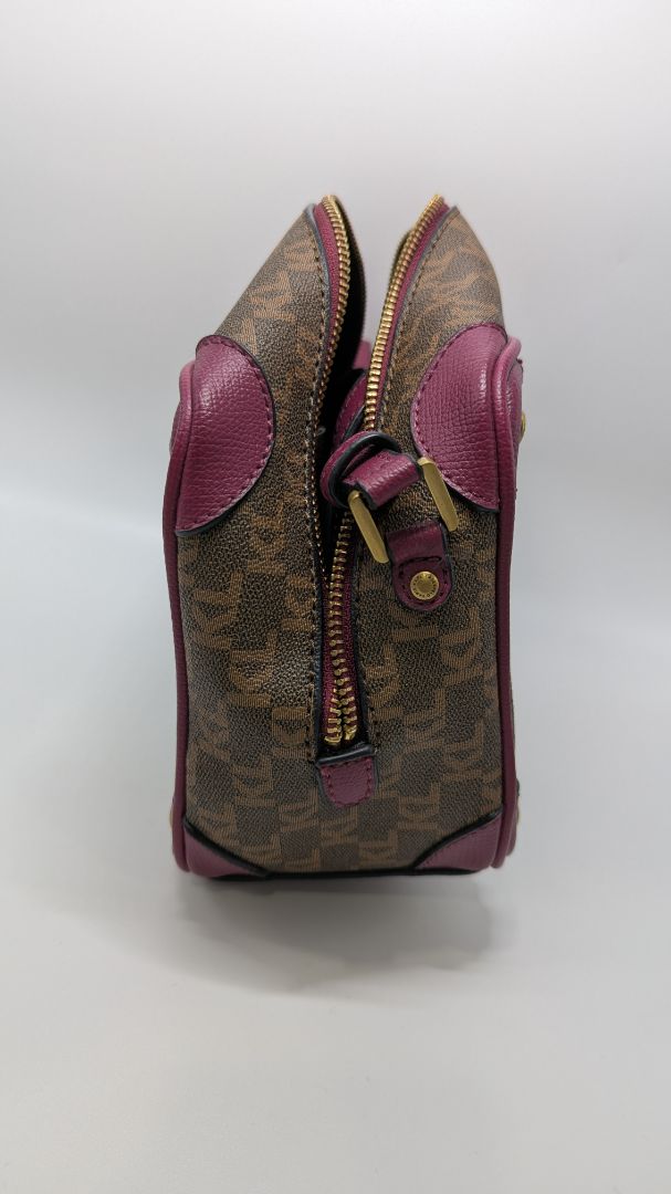 Karl Lagerfeld Paris Brown/Deep Pink Graphic Crossbody Bag