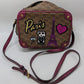 Karl Lagerfeld Paris Brown/Deep Pink Graphic Crossbody Bag