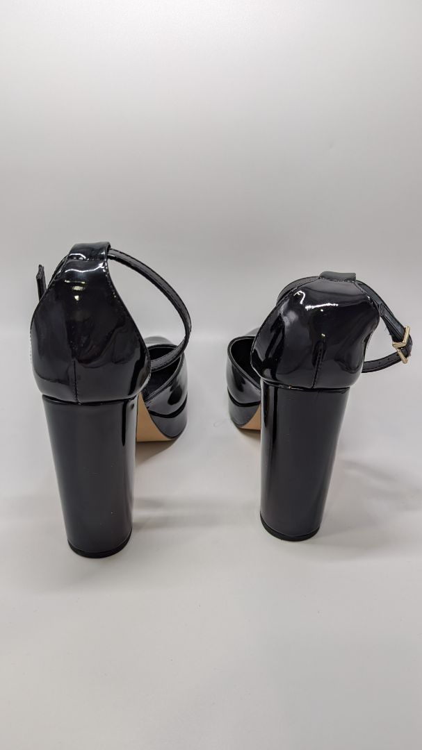Express Black Patent Pointed-Toe Platform Heels