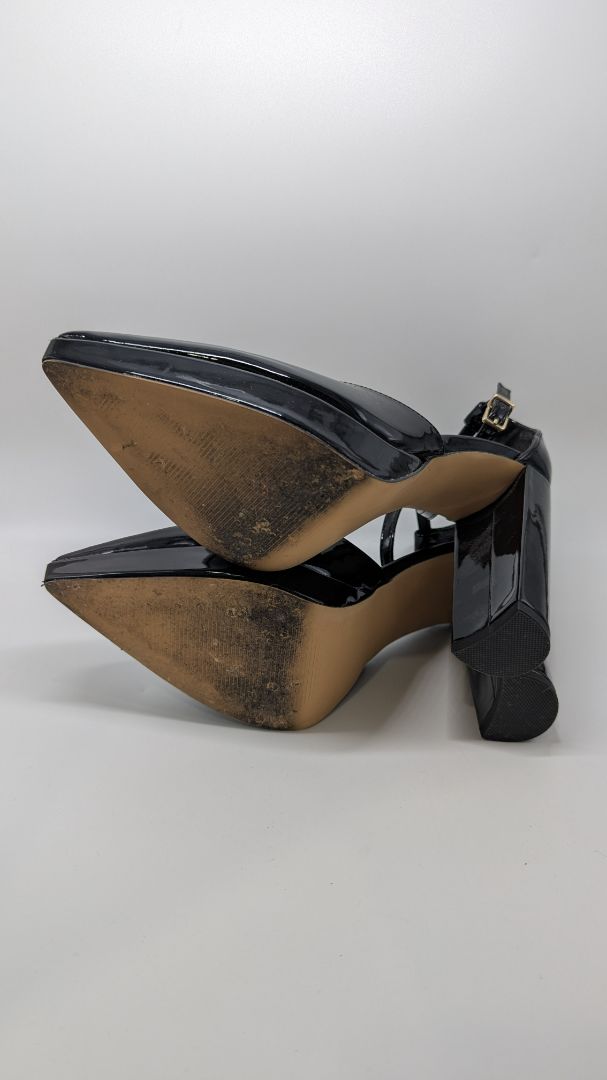 Express Black Patent Pointed-Toe Platform Heels