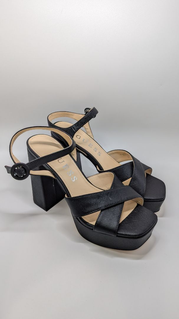 GUESS Black GW Vallenn Platform Block Heels