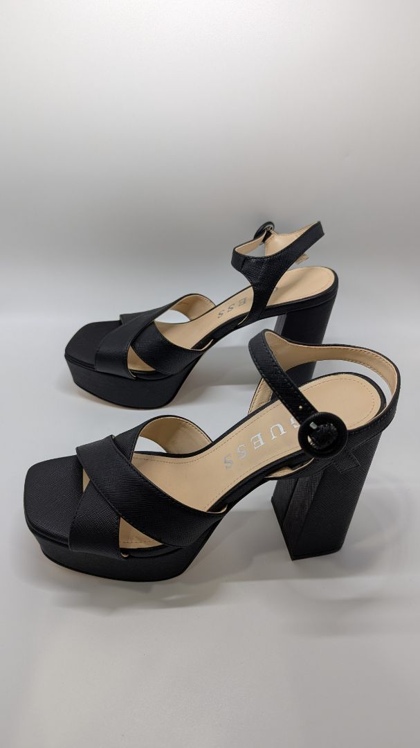 GUESS Black GW Vallenn Platform Block Heels