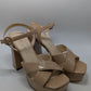 GUESS Beige GW Vallenn Patent Platform Block Heels