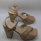 GUESS Beige GW Vallenn Patent Platform Block Heels