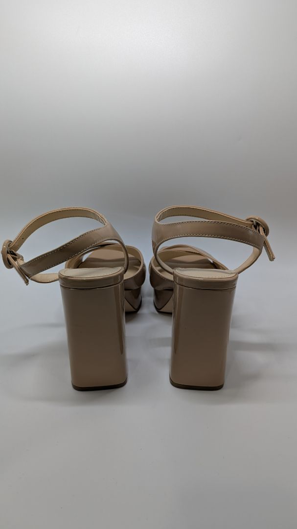 GUESS Beige GW Vallenn Patent Platform Block Heels