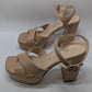 GUESS Beige GW Vallenn Patent Platform Block Heels