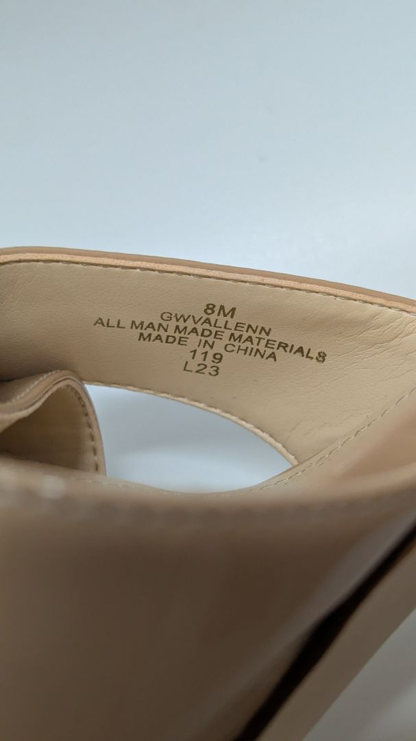 GUESS Beige GW Vallenn Patent Platform Block Heels