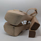 GUESS Beige GW Vallenn Patent Platform Block Heels
