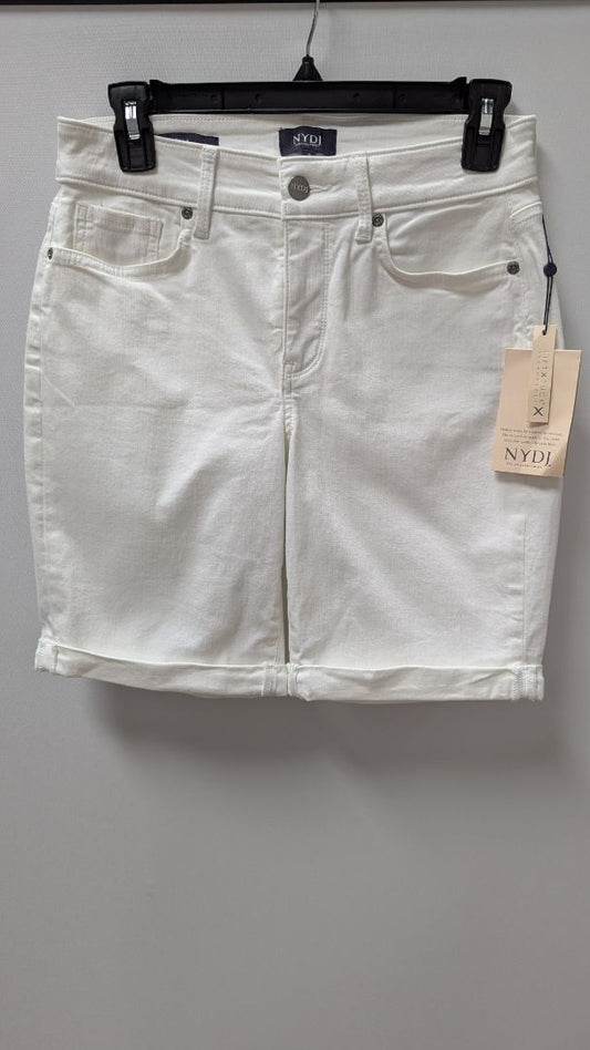NYDJ Optic White Denim Ella Shorts with Cuffed Hems