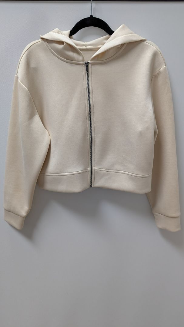 A New Day Light Peach Cropped Zippered Jacket