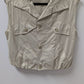 Divided H&M Light Khaki Button-Down Cropped Utility Vest