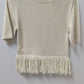 H&M Light Beige Short-Sleeve Fringed Sweater