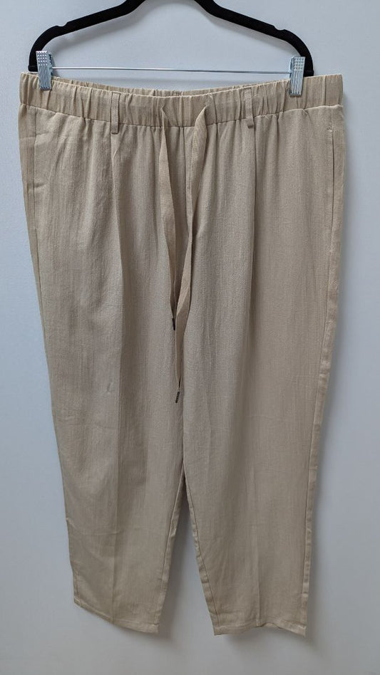 PASLTER Men's Khaki Casual Drawstring Trouser Pants