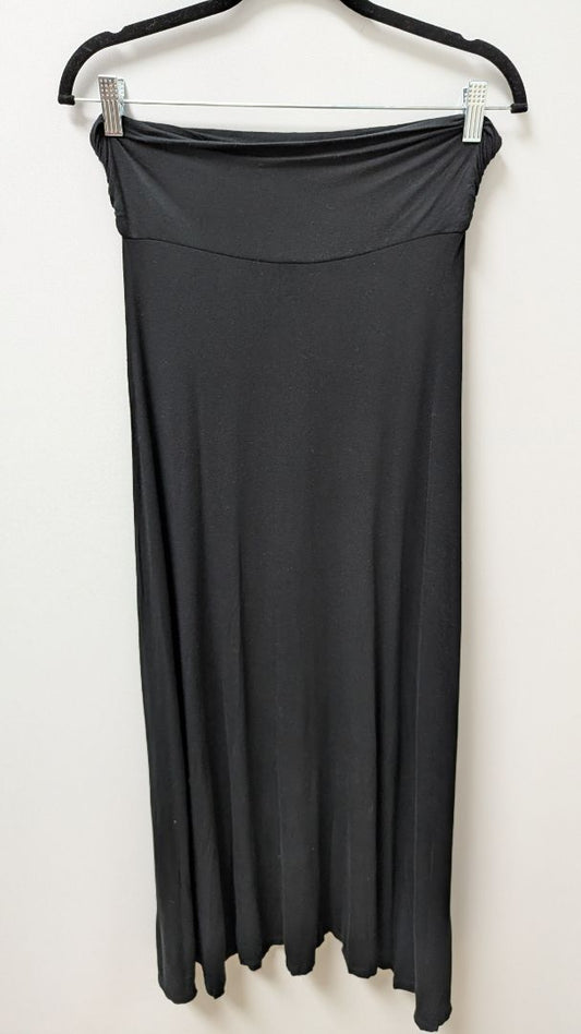 Leggings Queen Black Elastic-Waist Flared Maxi Skirt