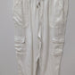 Nicole Miller NY White Linen Cargo Jogger Casual Pants