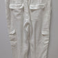 Nicole Miller NY White Linen Cargo Jogger Casual Pants