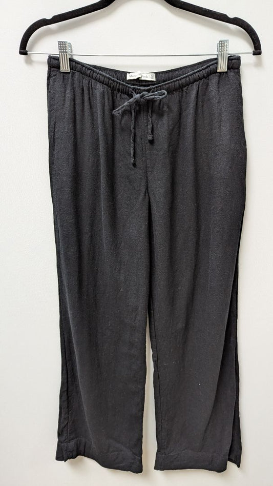 Abercrombie & Fitch Black Linen-Blend Casual Pants