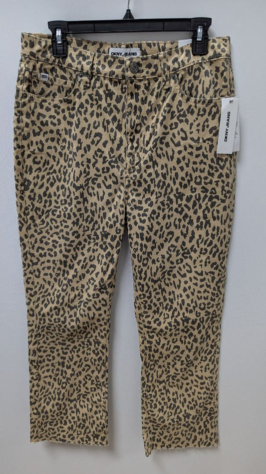 DKNY Jeans Leopard High-Rise Cropped Flare Jeans