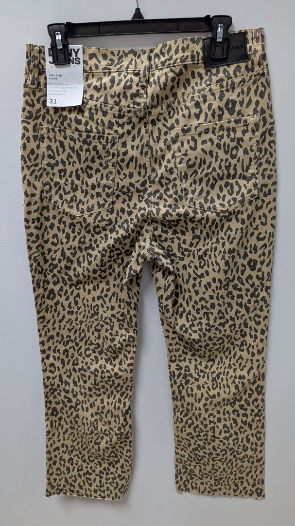 DKNY Jeans Leopard High-Rise Cropped Flare Jeans