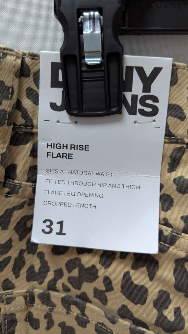 DKNY Jeans Leopard High-Rise Cropped Flare Jeans