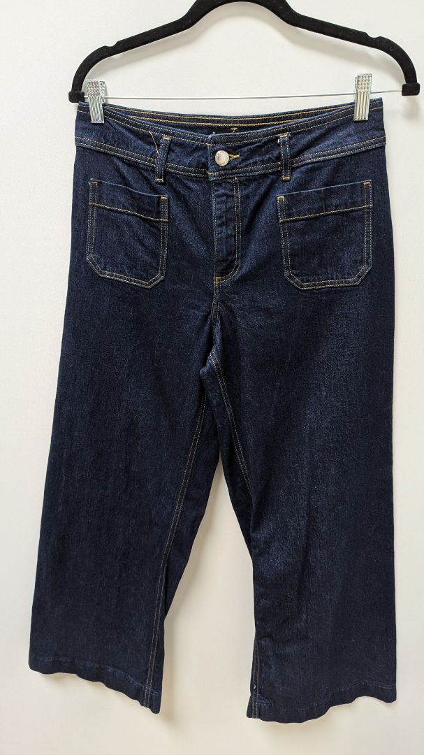 MANGO Dark Wash 4-Pocket Wide-Leg Jeans