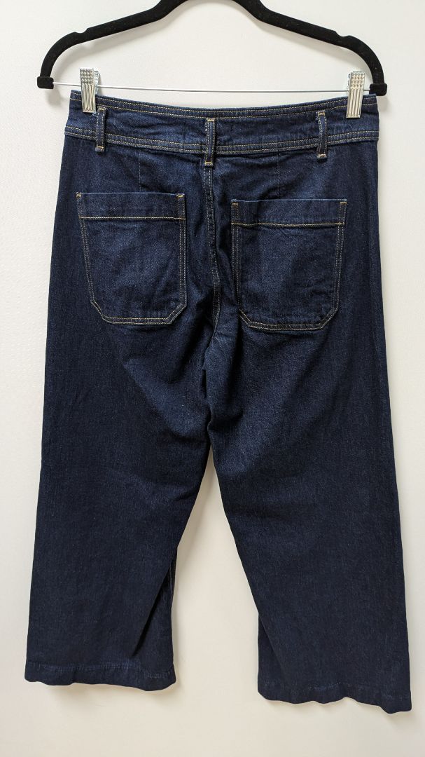 MANGO Dark Wash 4-Pocket Wide-Leg Jeans