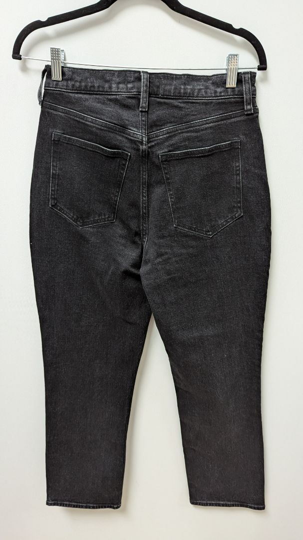 Abercrombie & Fitch Faded Black Ultra High-Rise Ankle Straight Jeans