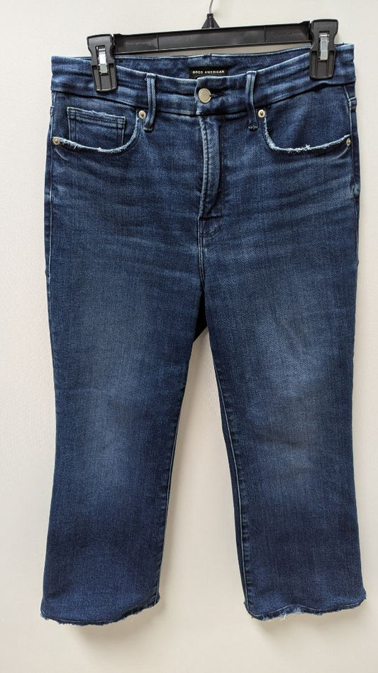 Good American Indigo Crop Mini Bootcut Jeans