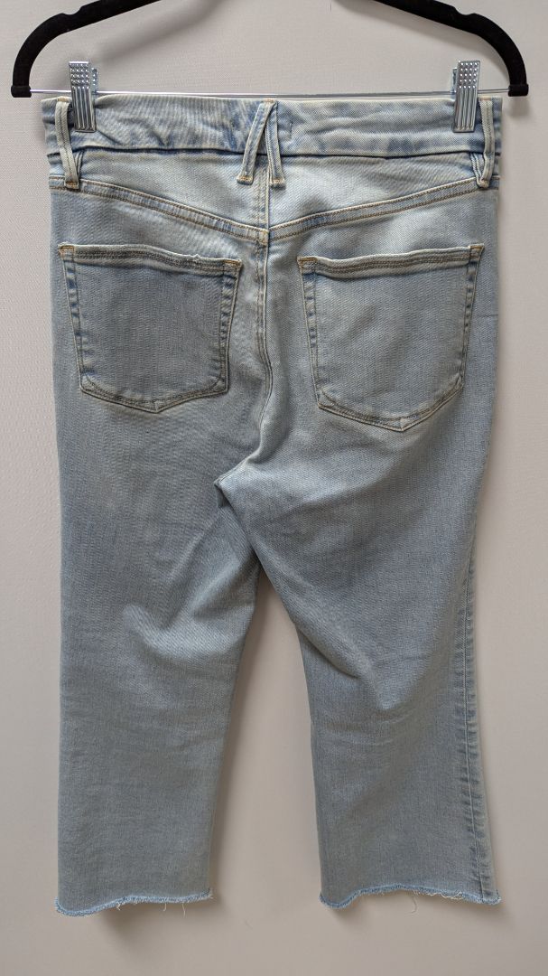 Good American Light Wash Crop Mini Bootcut Jeans