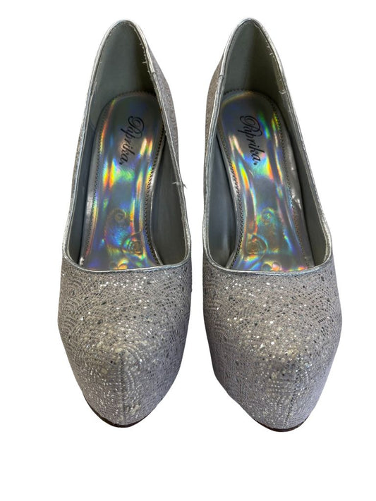 Paprika Silver Sparkle Platform Heels